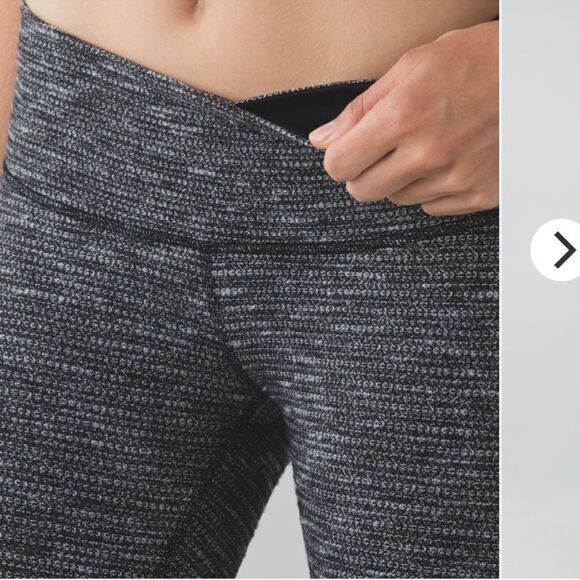 Lululemon Wunder Under Tights Coco Pique Black Mid Rise 28” Size 2 Leggings - Picture 4 of 13